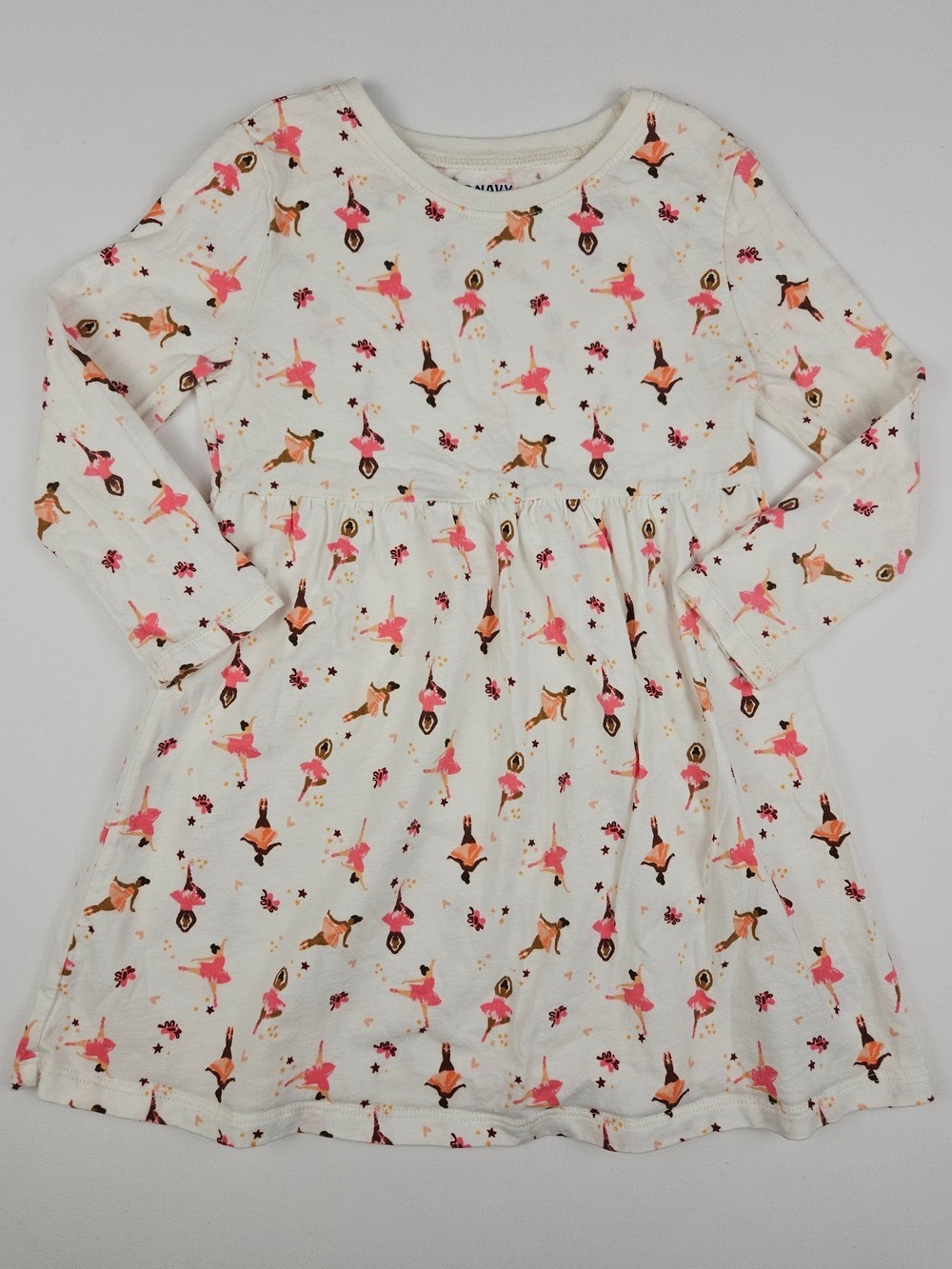 Old Navy Toddler Girls Ballerina Print Long Sleeve Dress 3T